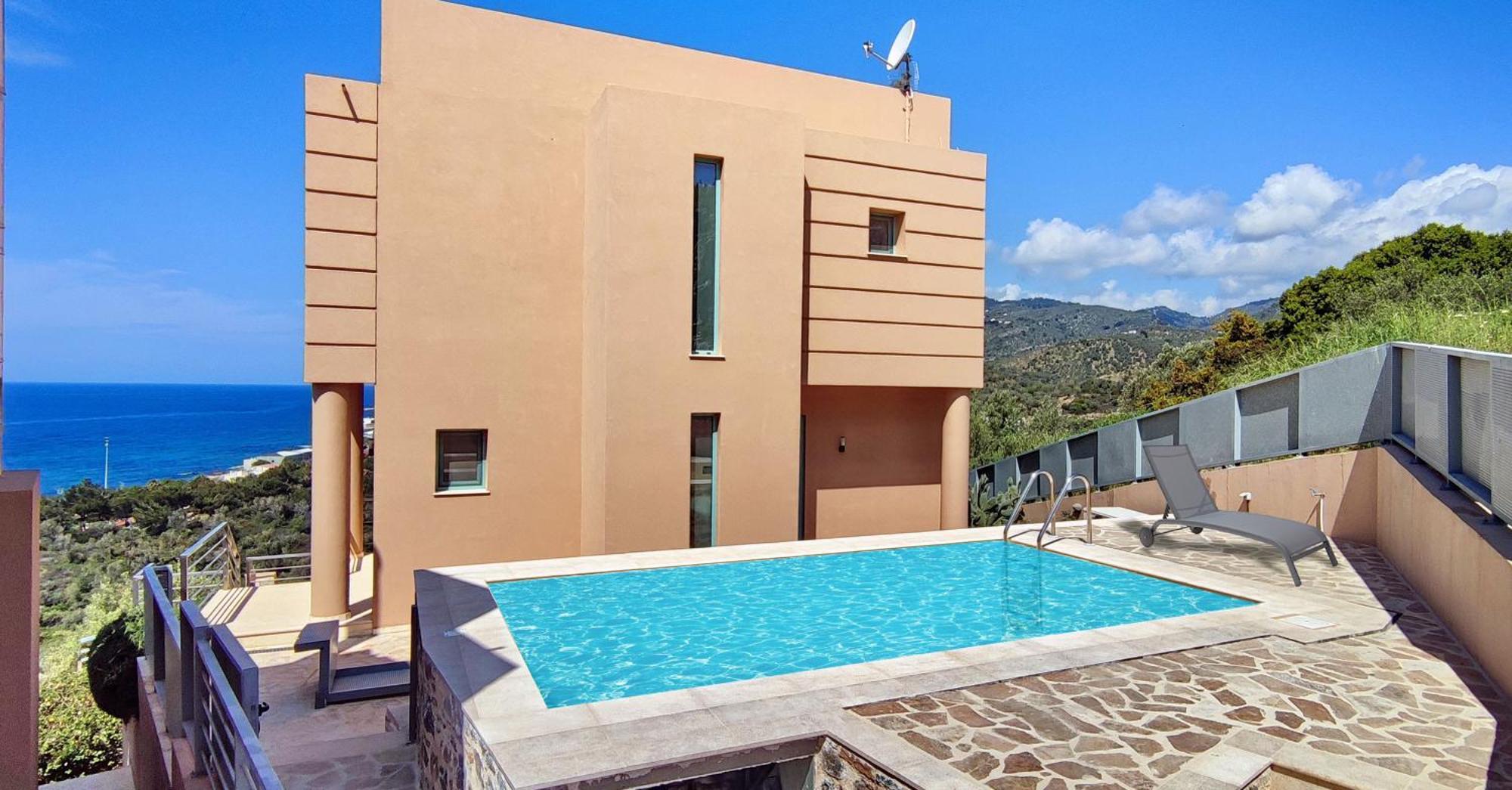 Ouzo Panoramic Houses 1, With Private Pool Plomari ภายนอก รูปภาพ